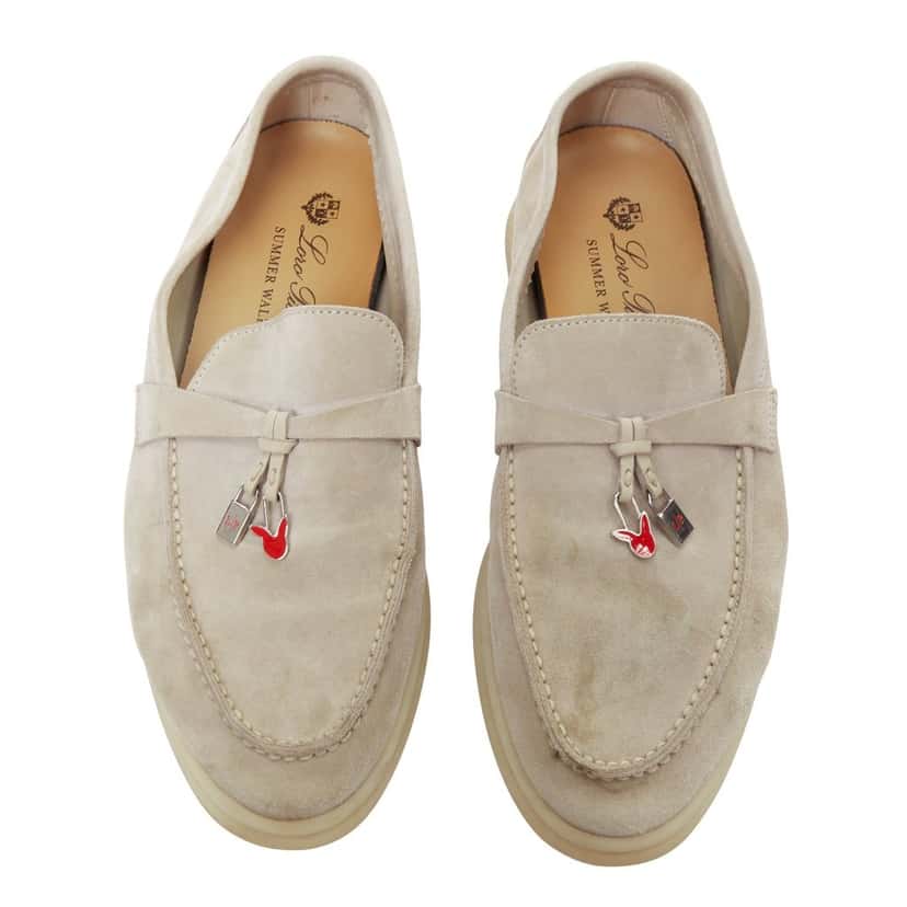 Loro Piana Summer Charms Walk Beige Suede Fair condition - Front View