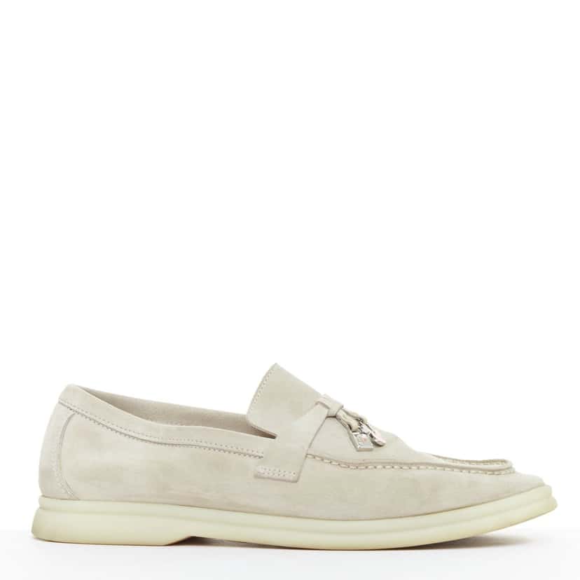 Loro Piana Summer Charms Walk Beige Suede Fair condition - Back View