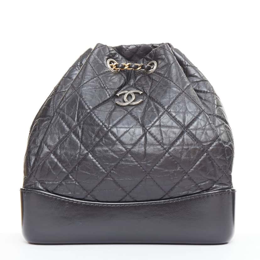 Chanel Chanel Gabrielle Backpack Black Leather Good condition - Front View