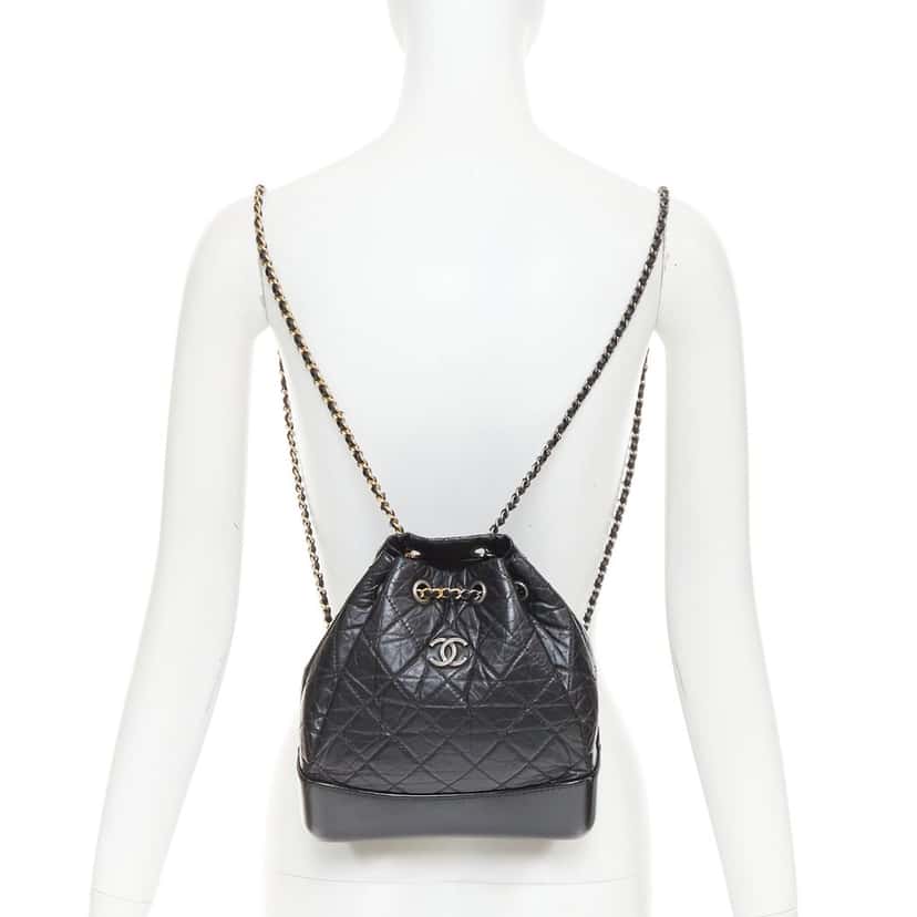 Chanel Chanel Gabrielle Backpack Black Leather Good condition - Back View