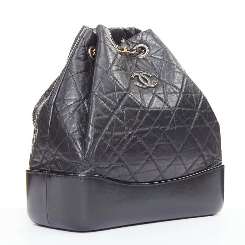 Chanel Chanel Gabrielle Backpack Black Leather Good condition - Inside View