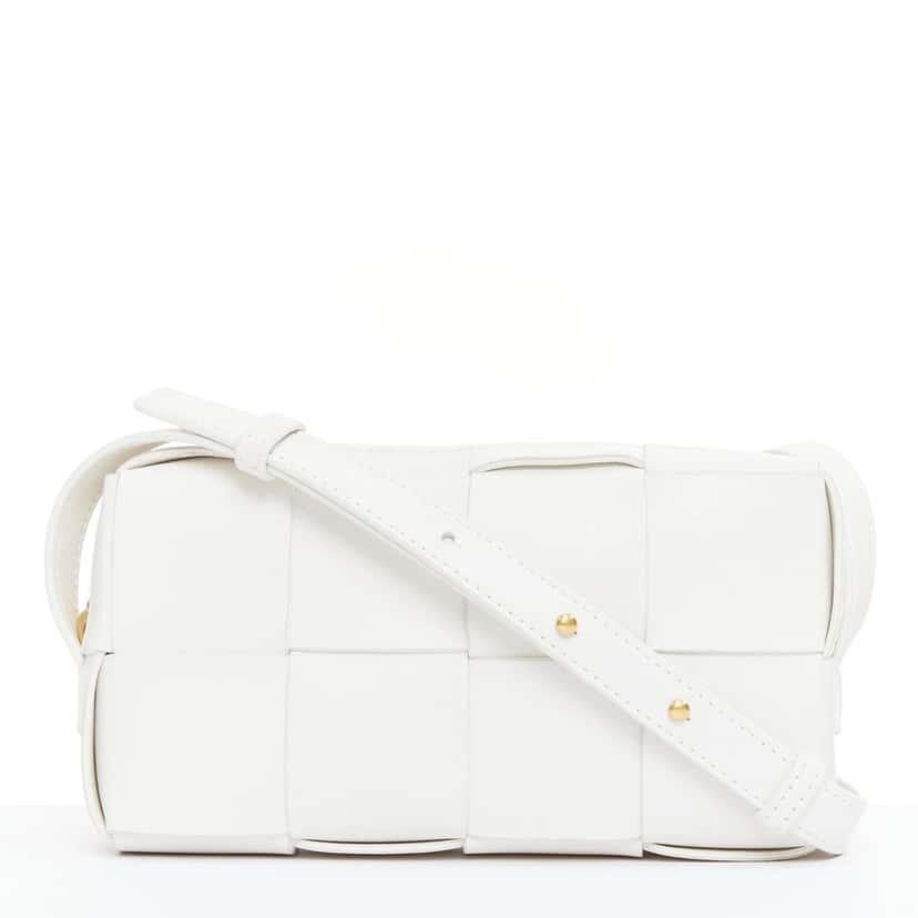 Bottega Veneta Mini Cassette White Leather Good condition - Front View