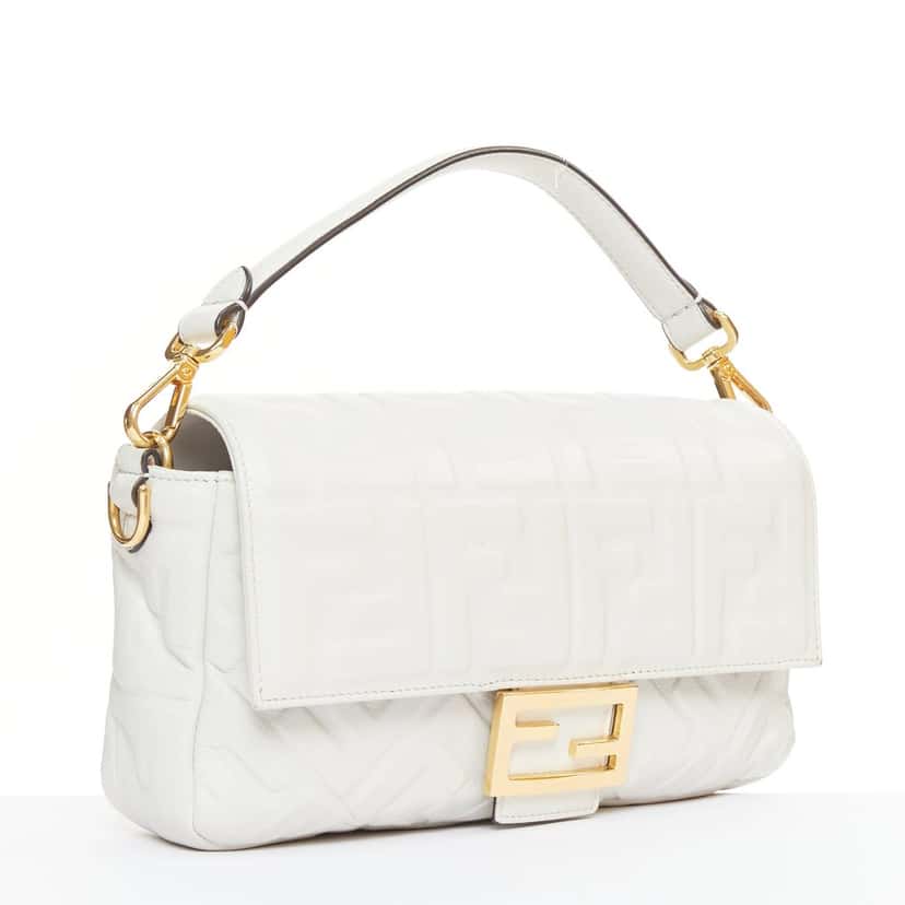 Fendi Baguette Medium White Leather Very good condition - Inside View