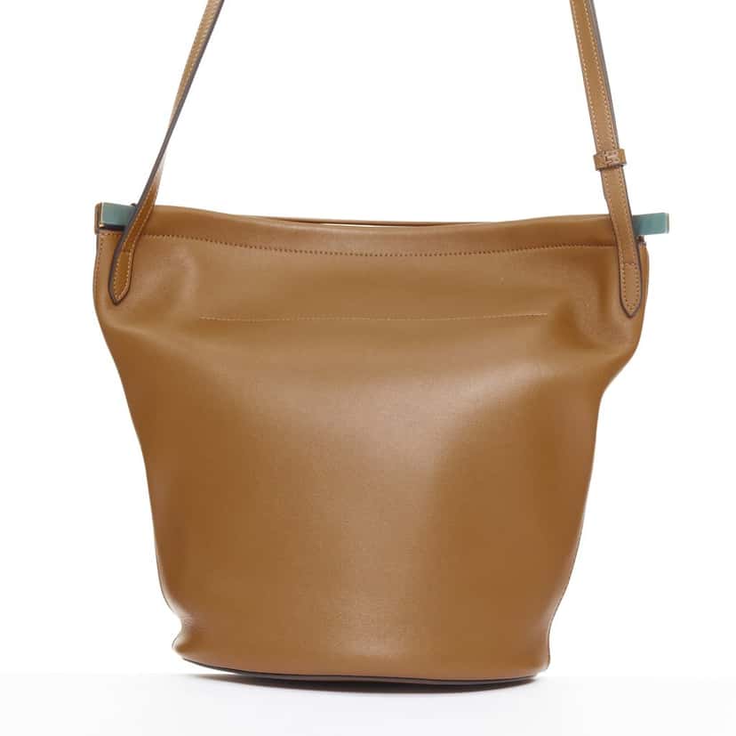 Celine Clasp Bucket Brown Leather Very good condition - Box View