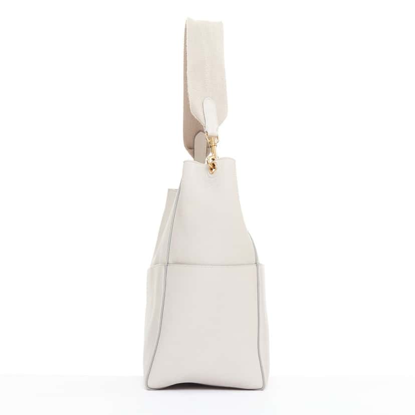 Celine Seau Sangle Grey Leather Good condition - Model View