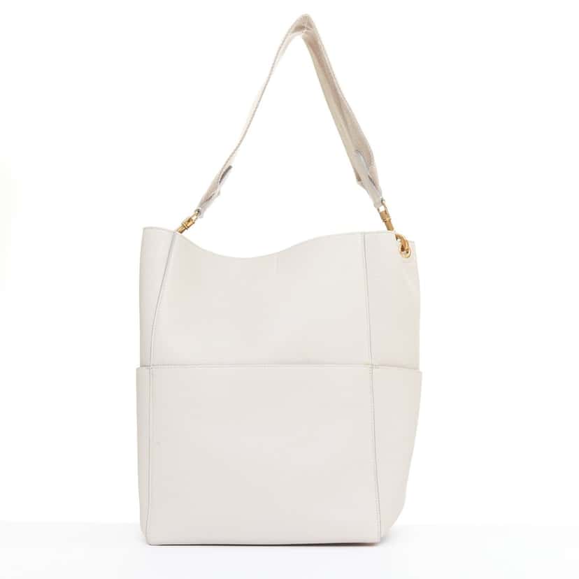 Celine Seau Sangle Grey Leather Good condition - Box View