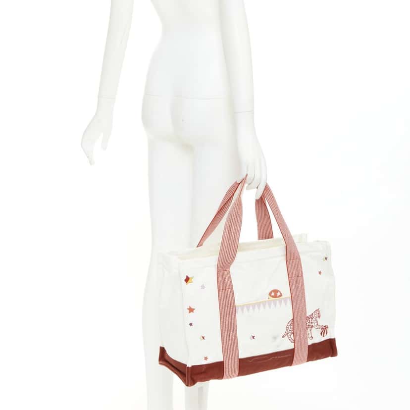 Hermes Circus Nappy Bag White Good condition - Back View