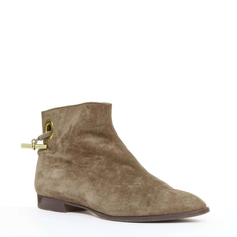 Hermes Product Brown Suede Fair condition - Back View