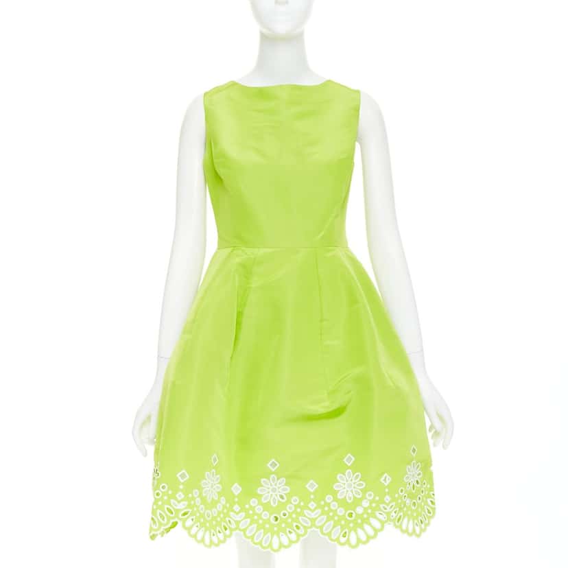 Oscar de la Renta Product Green Silk Very good condition - Front View
