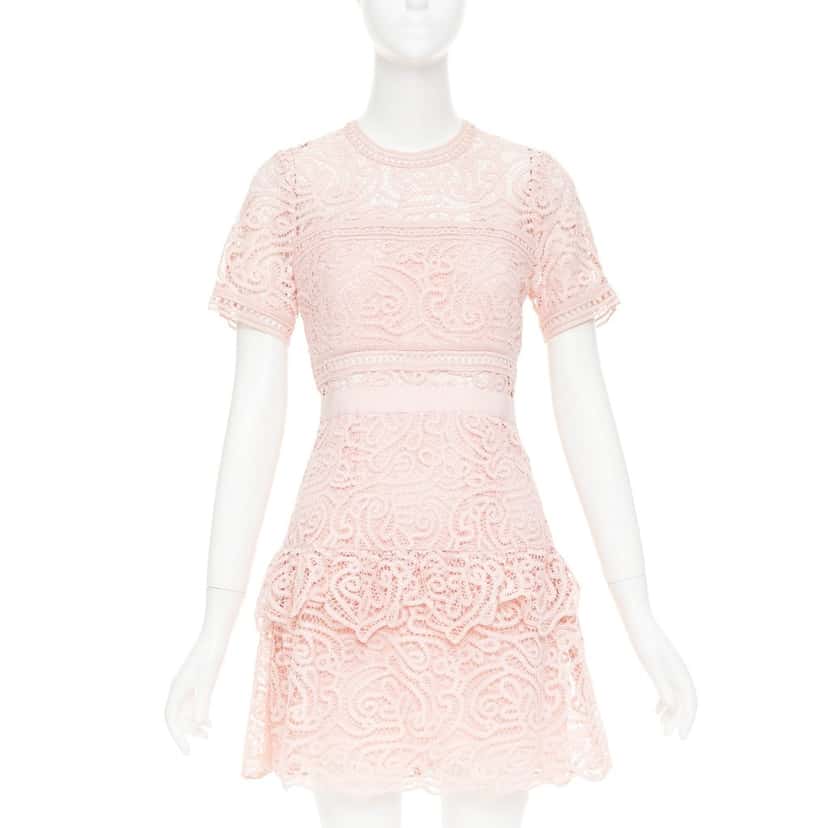 Self Portrait Abstract Guipure Pink Polyester Very good condition - Front View