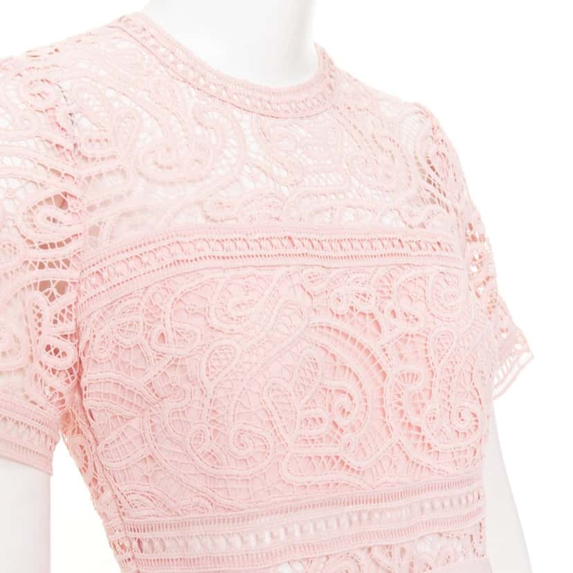 Self Portrait Abstract Guipure Pink Polyester Very good condition - Back View