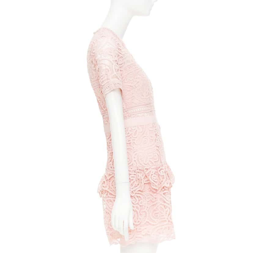 Self Portrait Abstract Guipure Pink Polyester Very good condition - Model View