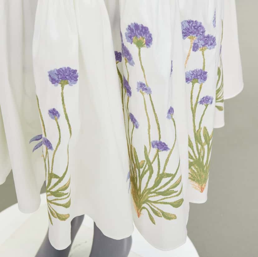 Tory Burch Embroidered Smocked Midi Beige Cotton Very good condition - Back View