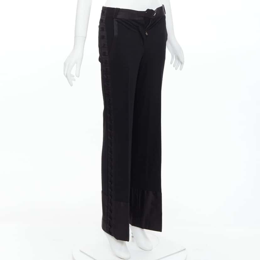Chloe Pleat Trim Trousers Black Viscose Good condition - Inside View