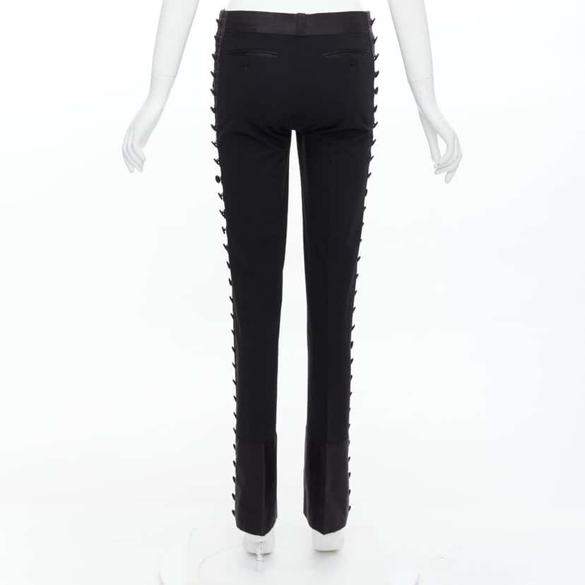 Chloe Pleat Trim Trousers Black Viscose Good condition - Box View