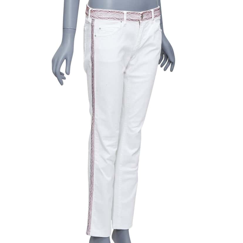 Isabel Marant White Stitch Detail Jeans White Cotton Fair condition - Front View