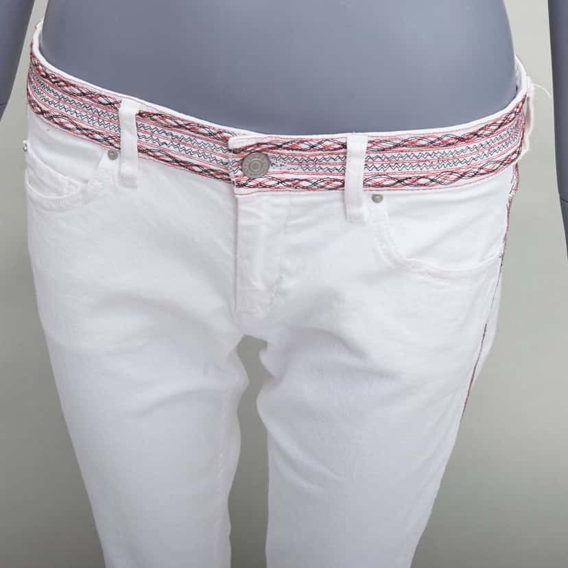 Isabel Marant White Stitch Detail Jeans White Cotton Fair condition - Back View