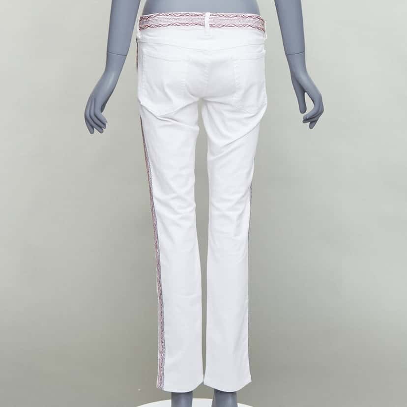Isabel Marant White Stitch Detail Jeans White Cotton Fair condition - Box View
