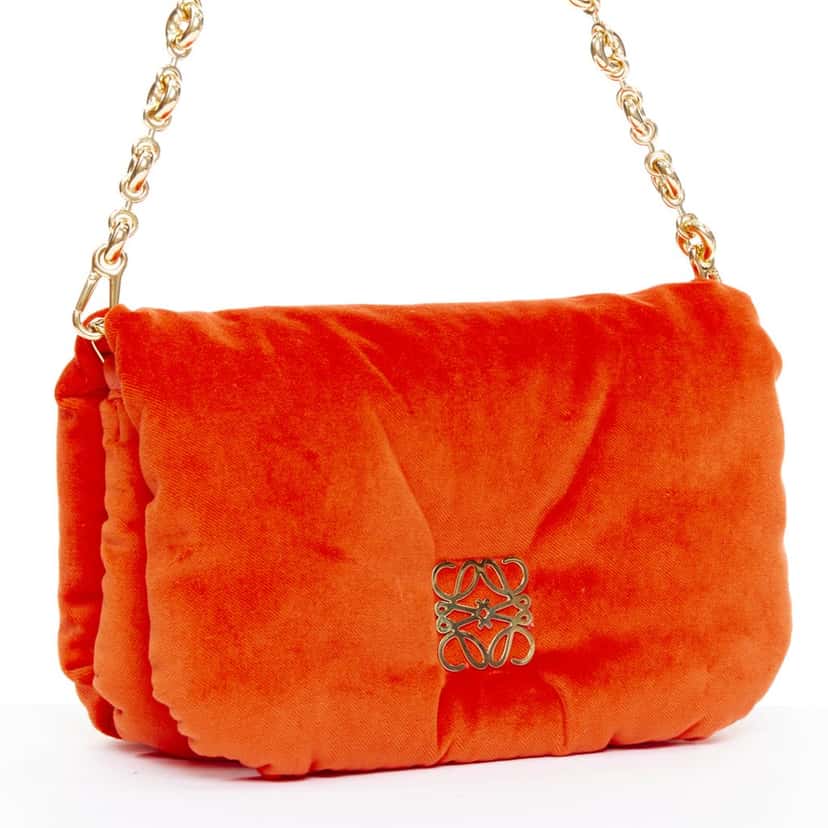 Loewe Mini Puffer Goya Bag Orange Velvet Very good condition - Inside View