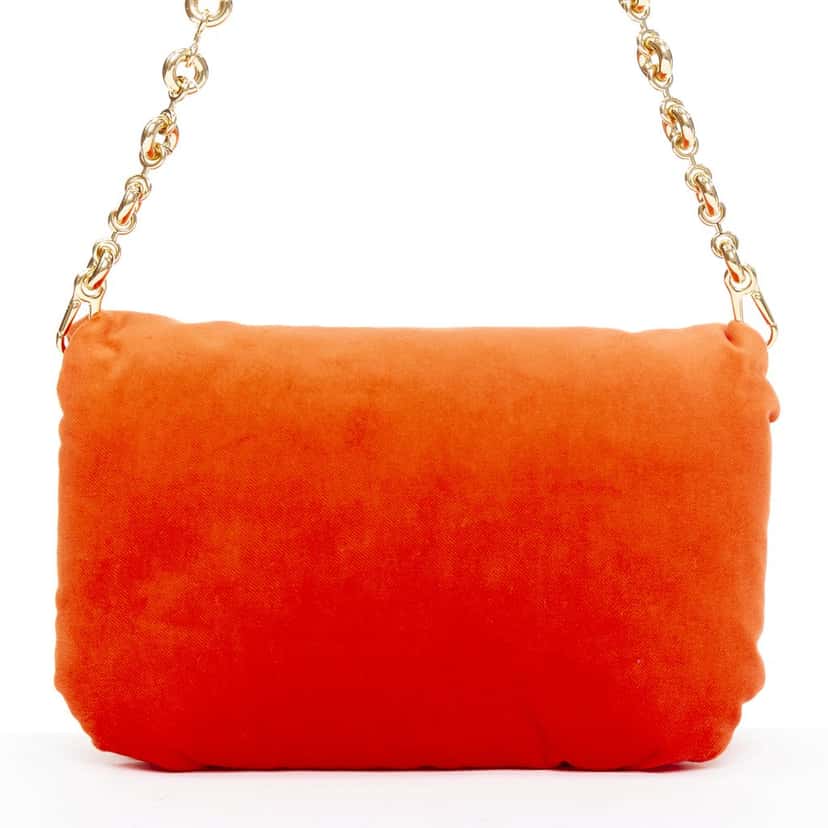 Loewe Mini Puffer Goya Bag Orange Velvet Very good condition - Box View