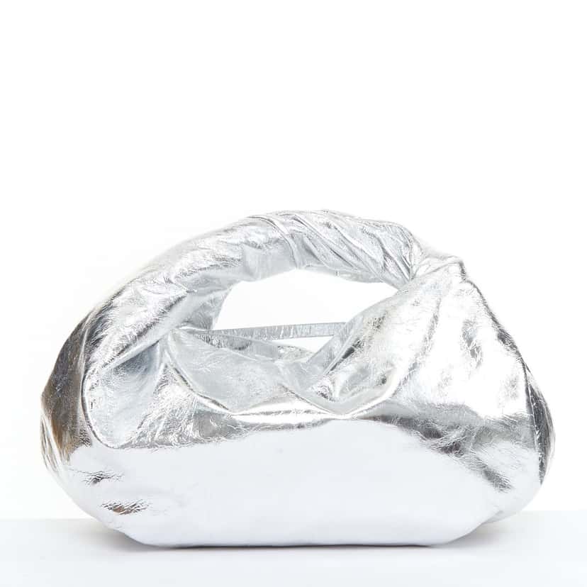 Dries Van Noten Twist Silver Leather Very good condition - Front View