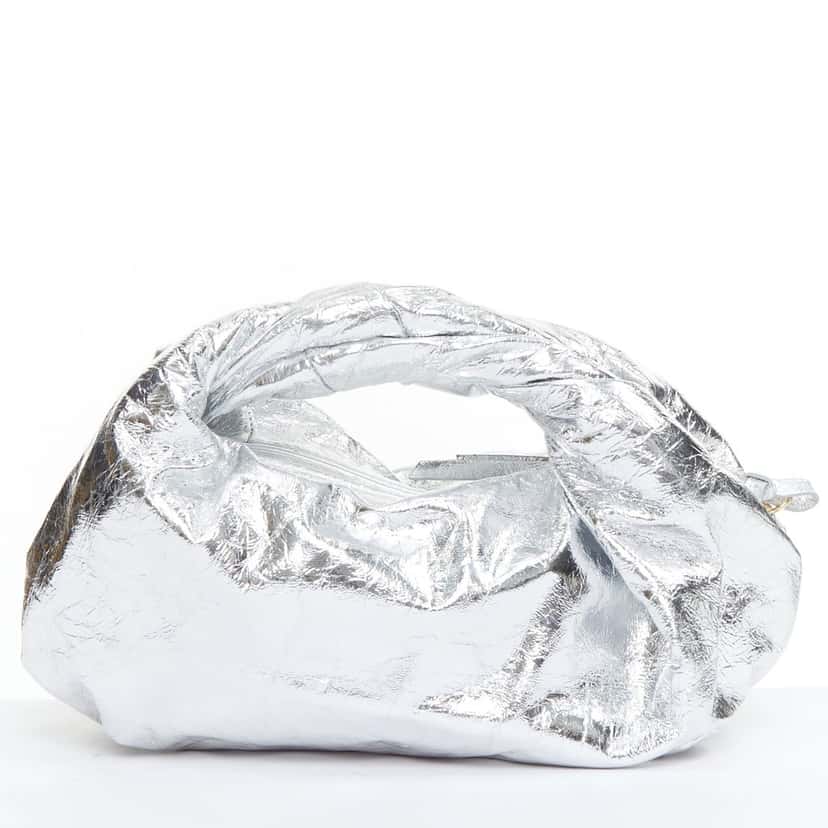 Dries Van Noten Twist Silver Leather Very good condition - Box View
