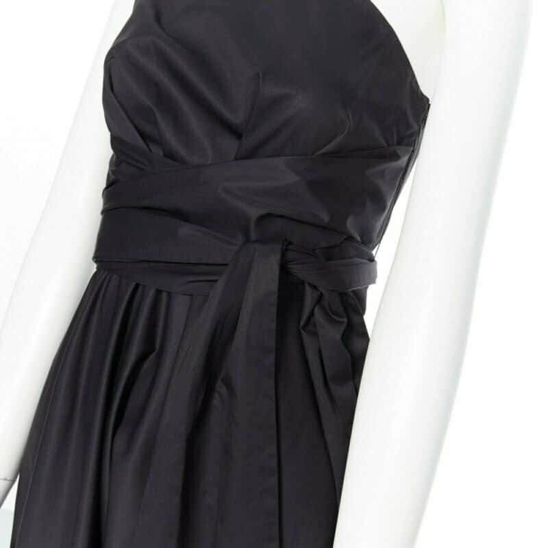 Tibi Flare Pleat Dress Black Cotton Very good condition - Back View