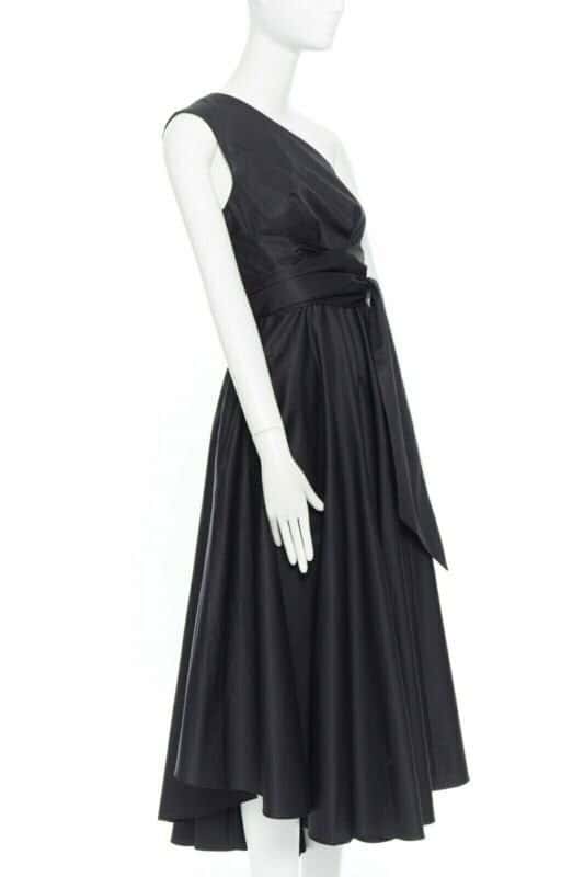 Tibi Flare Pleat Dress Black Cotton Very good condition - Inside View