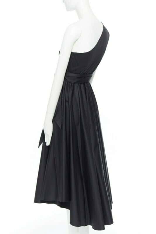 Tibi Flare Pleat Dress Black Cotton Very good condition - Box View