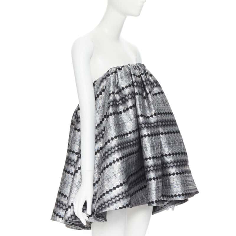 Maticevski Lurex Strapless Top Silver Polyester Very good condition - Front View