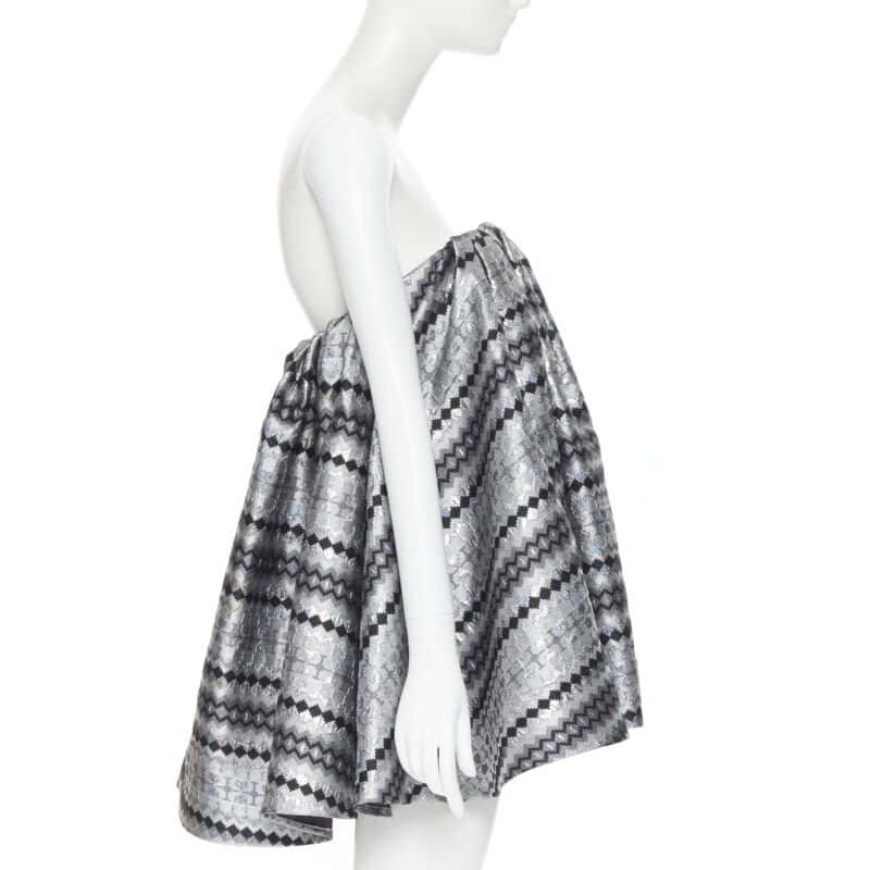 Maticevski Lurex Strapless Top Silver Polyester Very good condition - Model View