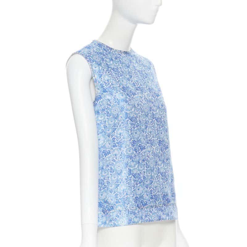Calvin Klein Floral Jacquard Top Blue Polyester Very good condition - Inside View