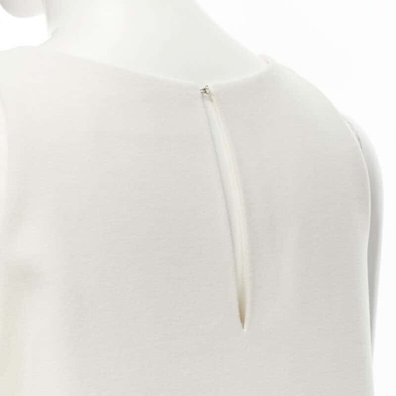 NON SIGNE / UNSIGNED Minimal Work Dress White Cashmere Never worn - Back View