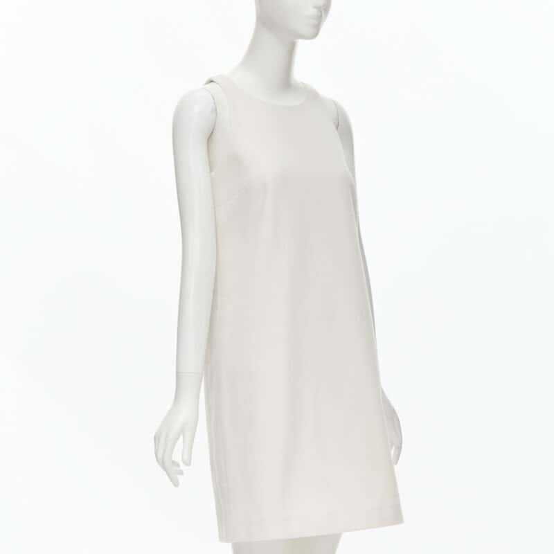 NON SIGNE / UNSIGNED Minimal Work Dress White Cashmere Never worn - Inside View