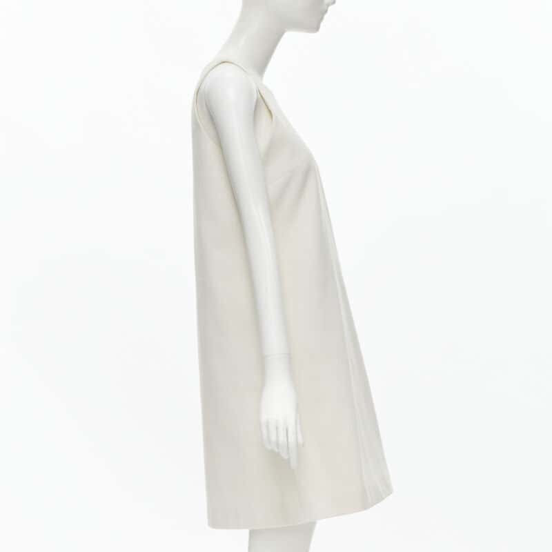 NON SIGNE / UNSIGNED Minimal Work Dress White Cashmere Never worn - Model View