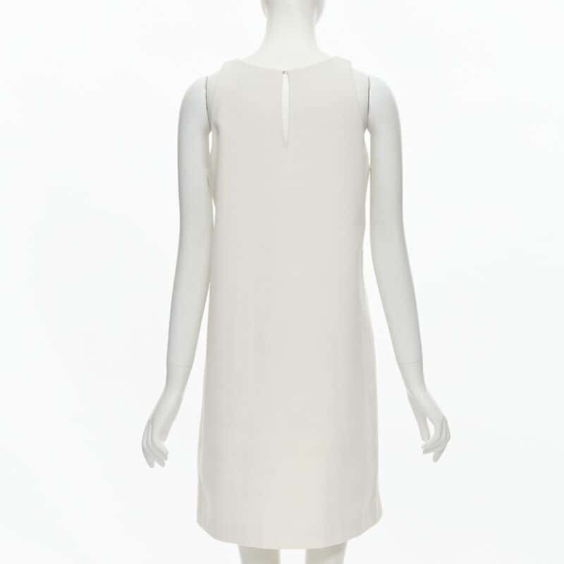 NON SIGNE / UNSIGNED Minimal Work Dress White Cashmere Never worn - Box View