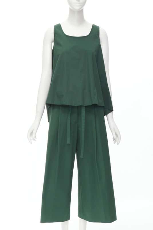 Rochas Cotton Vest Pantsuit Green Cotton Very good condition - Inside View
