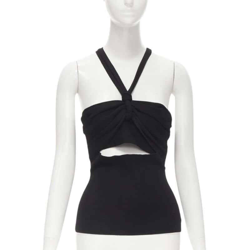 Nanushka Twist Strap Top Black Polyester Never worn - Front View