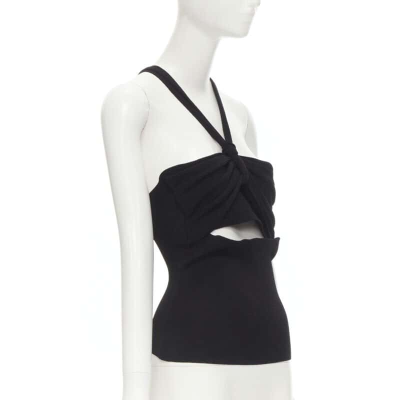 Nanushka Twist Strap Top Black Polyester Never worn - Inside View