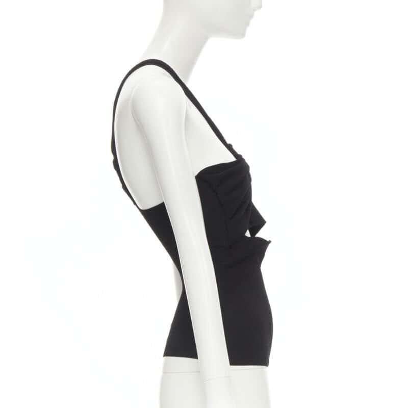 Nanushka Twist Strap Top Black Polyester Never worn - Model View