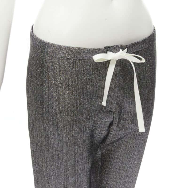 Rosie Assoulin Metallic Cropped Pants Silver Polyester Never worn - Back View