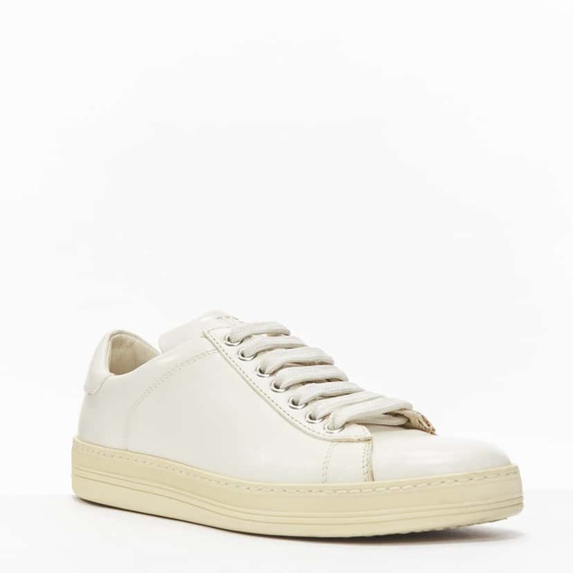 Tom Ford Classic Lace Sneakers Beige Leather Good condition - Back View