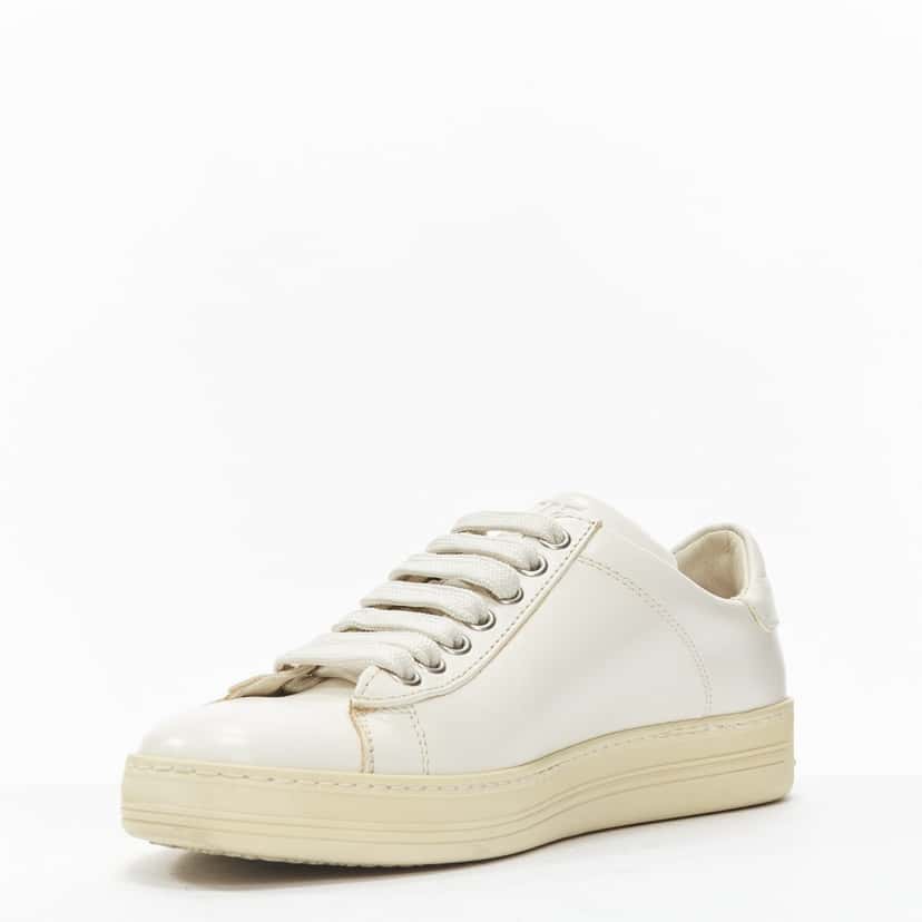 Tom Ford Classic Lace Sneakers Beige Leather Good condition - Inside View