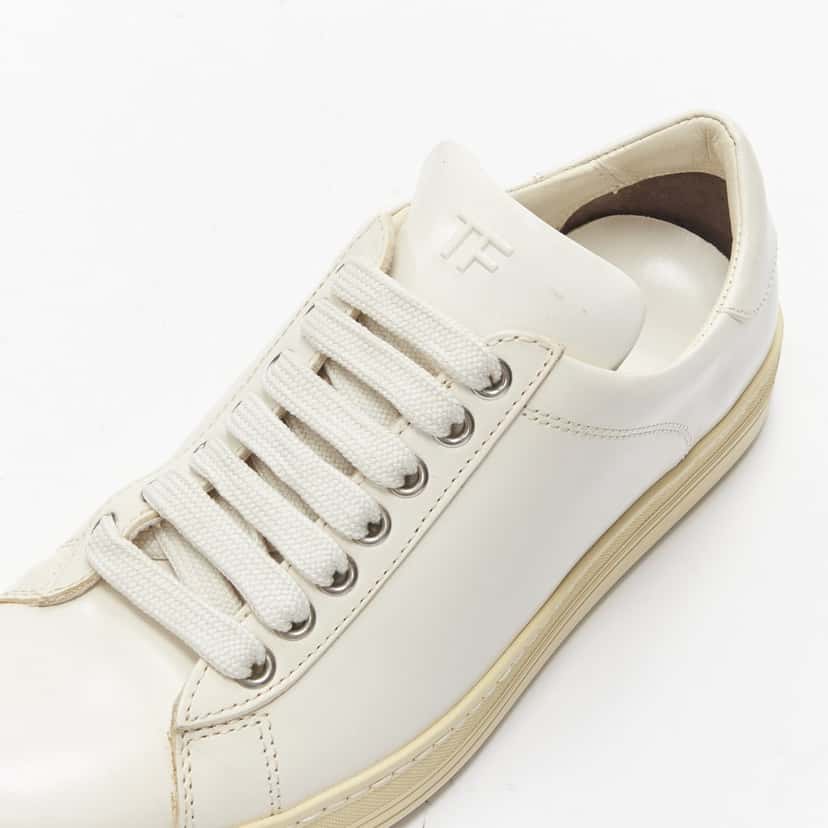 Tom Ford Classic Lace Sneakers Beige Leather Good condition - Box View