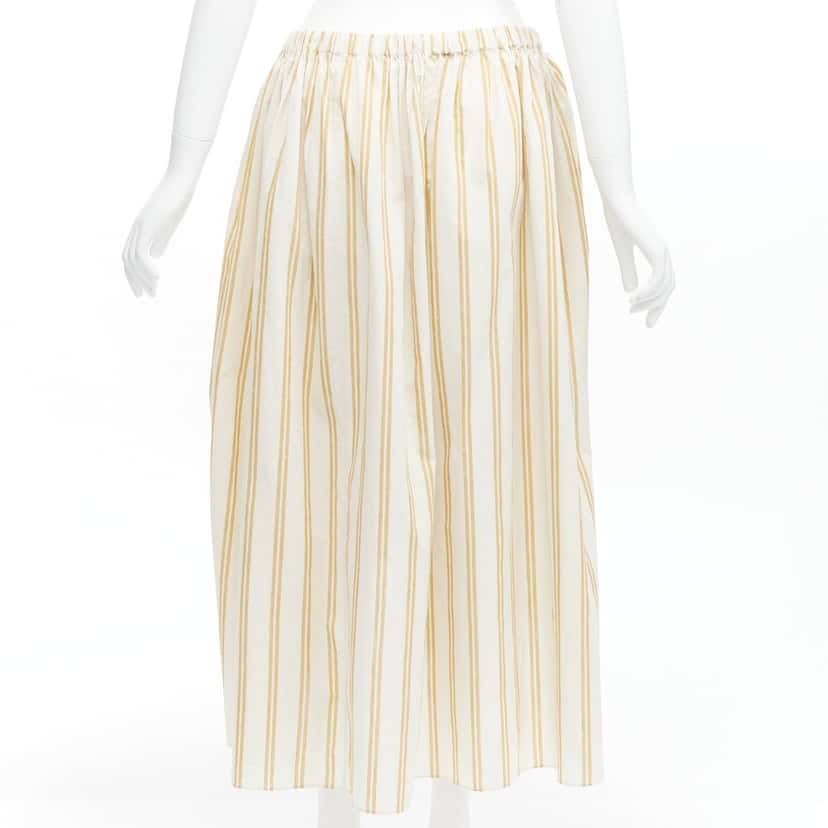 Oscar De La Renta Striped Balloon Skirt White Cotton Never worn - Box View