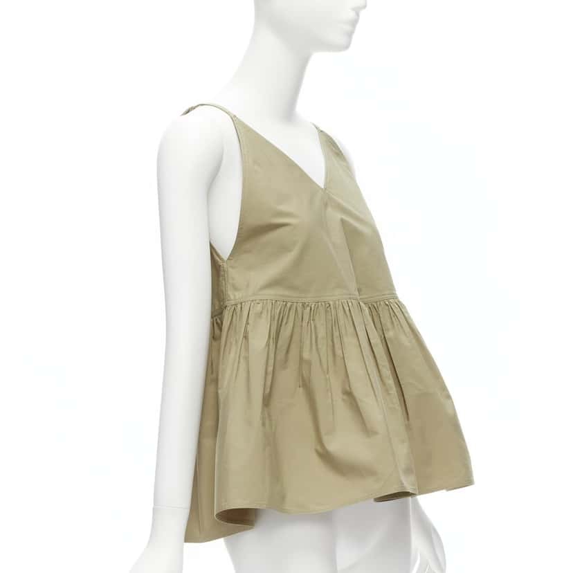 Sofie D'hoore V Neck Safari Tank Green Cotton Never worn - Model View