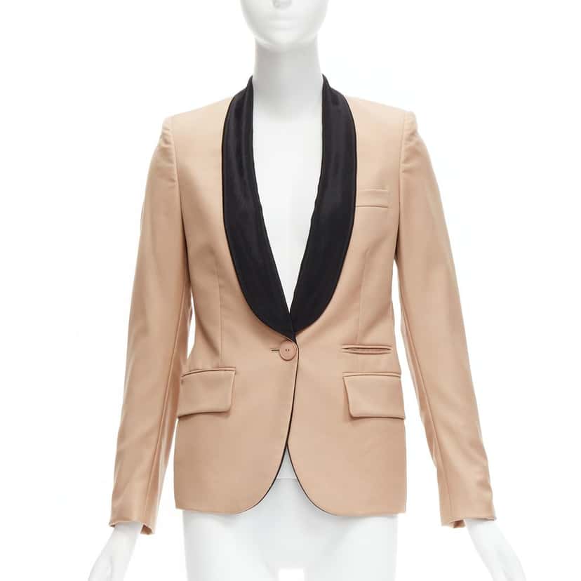 Stella McCartney Nude Multi Tux Blazer Beige Wool Very good condition - Front View