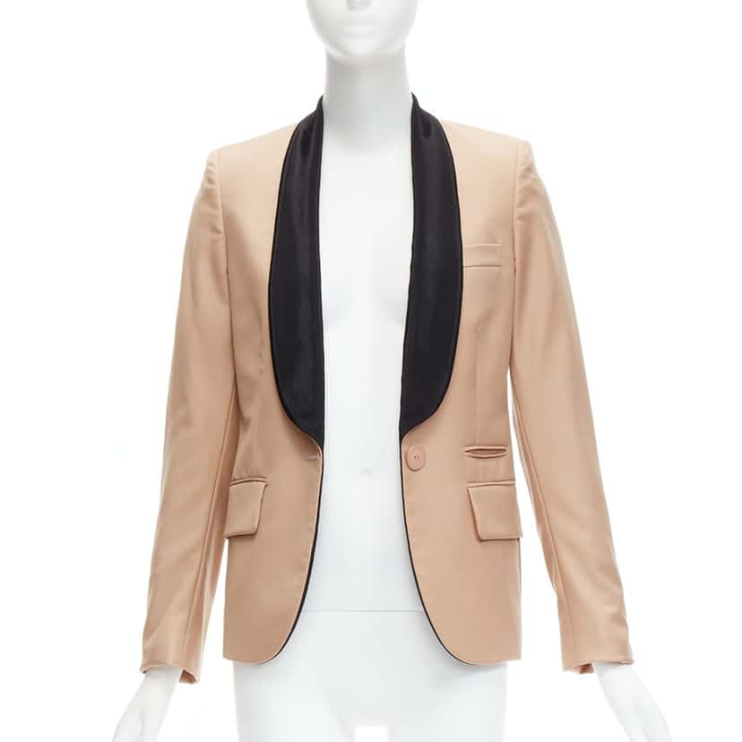Stella McCartney Nude Multi Tux Blazer Beige Wool Very good condition - Inside View