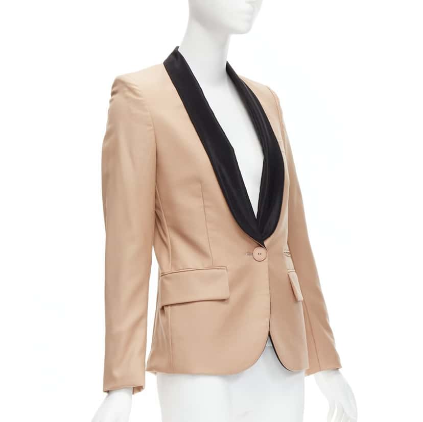 Stella McCartney Nude Multi Tux Blazer Beige Wool Very good condition - Model View