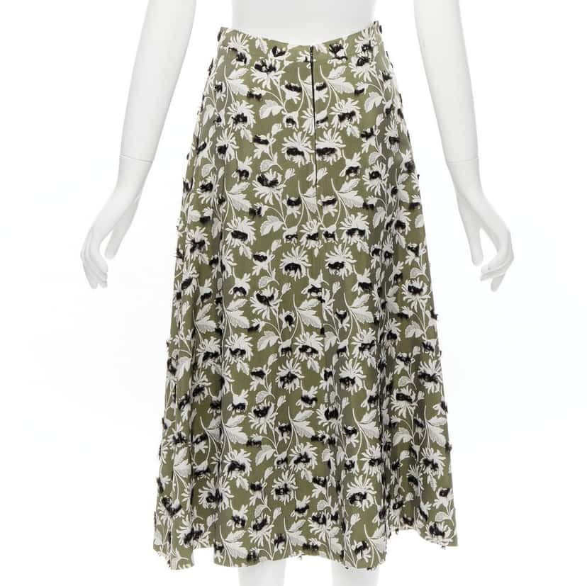 Balenciaga Fringe Floral Skirt Grey Viscose Never worn - Box View